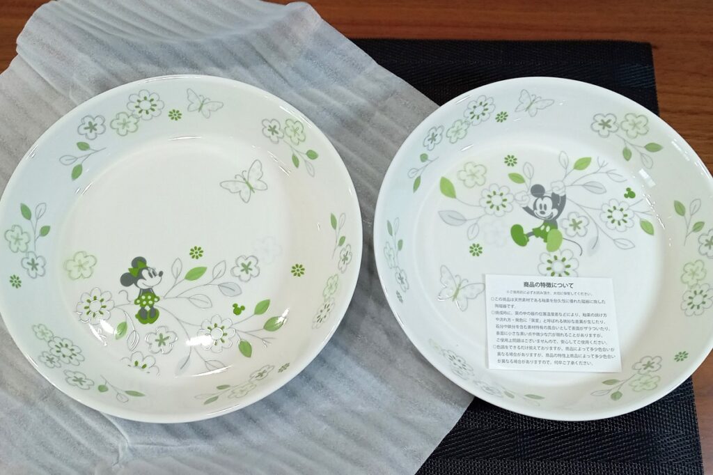 ⑥パスタ・カレー皿 2枚セット(グリーン)【皿の表】
